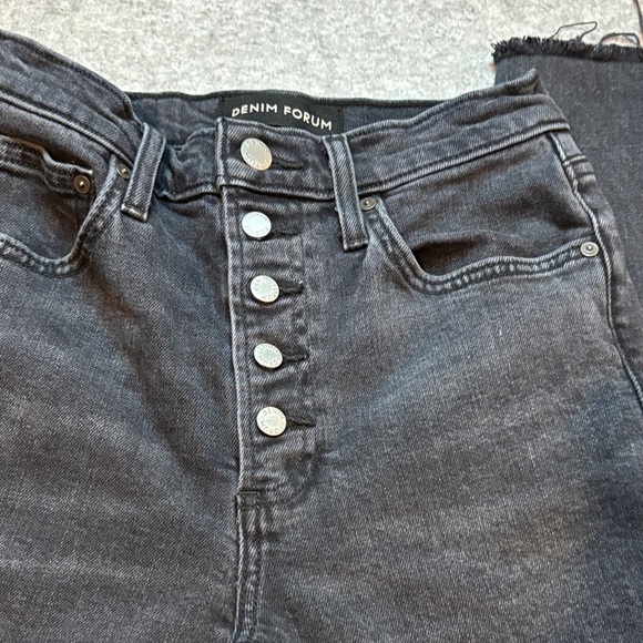 Denim Forum Yoko High Rise Slim Jeans Washed Black Size 26 👖🖤 - Picture 7 of 12